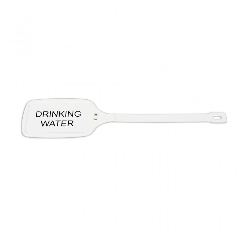 IDENTIFICATION & FUEL TAGS DRINKING WATER PLASTIC WHITE (10 PACK )